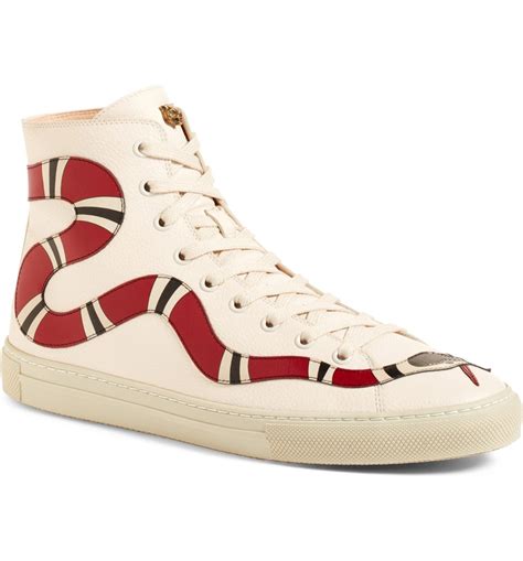 gucci suede high top sneakers|gucci snake sneakers men.